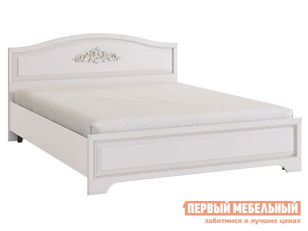 Двуспальная кровать  Белла Белый / Джелато софт, 160х200 см