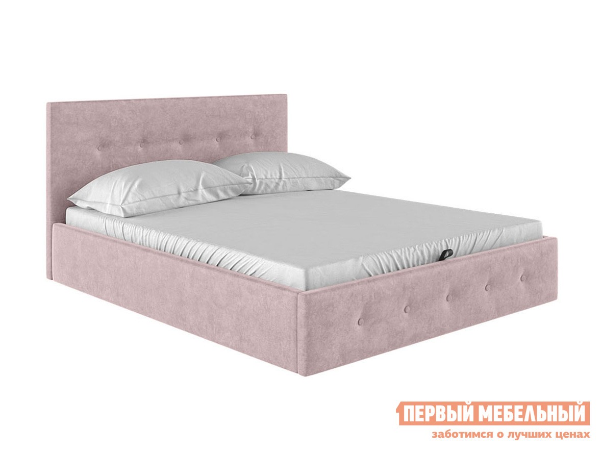 Двуспальная кровать  Колумбия ПМ 180х200 см, Розовый, велюр