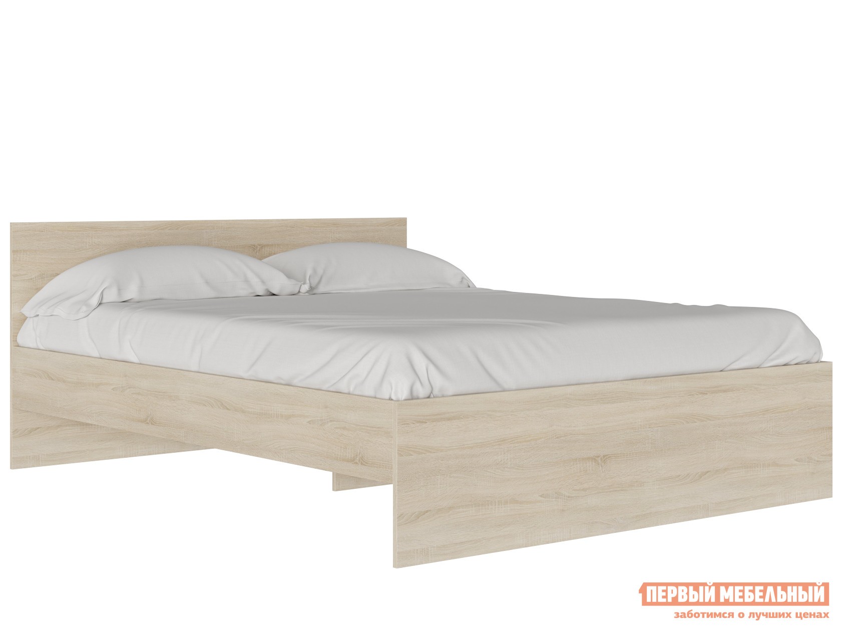 Двуспальная кровать  Тиберия Дуб Сонома, 160х200 см, С основанием