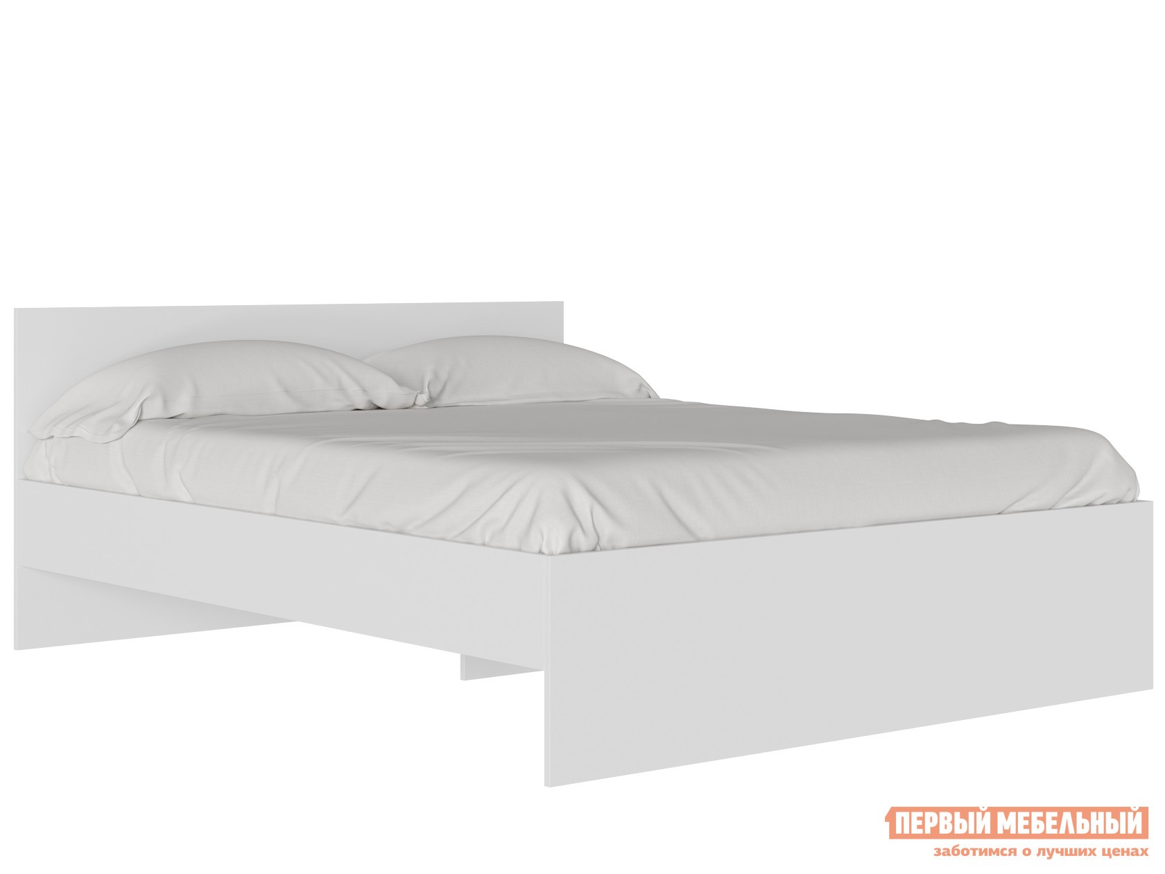 Двуспальная кровать  Тиберия Белый, 140х200 см, С основанием