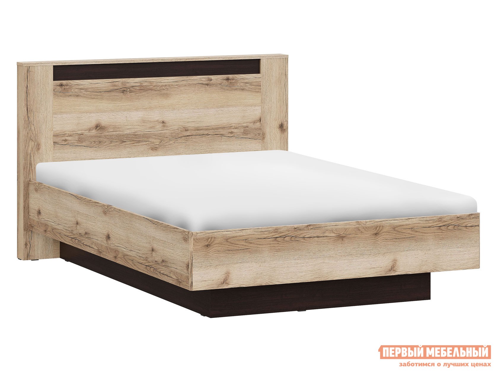 Двуспальная кровать  Прага Дуб Делано / Дуб Венге, 140х200 см, С подъемным механизмом