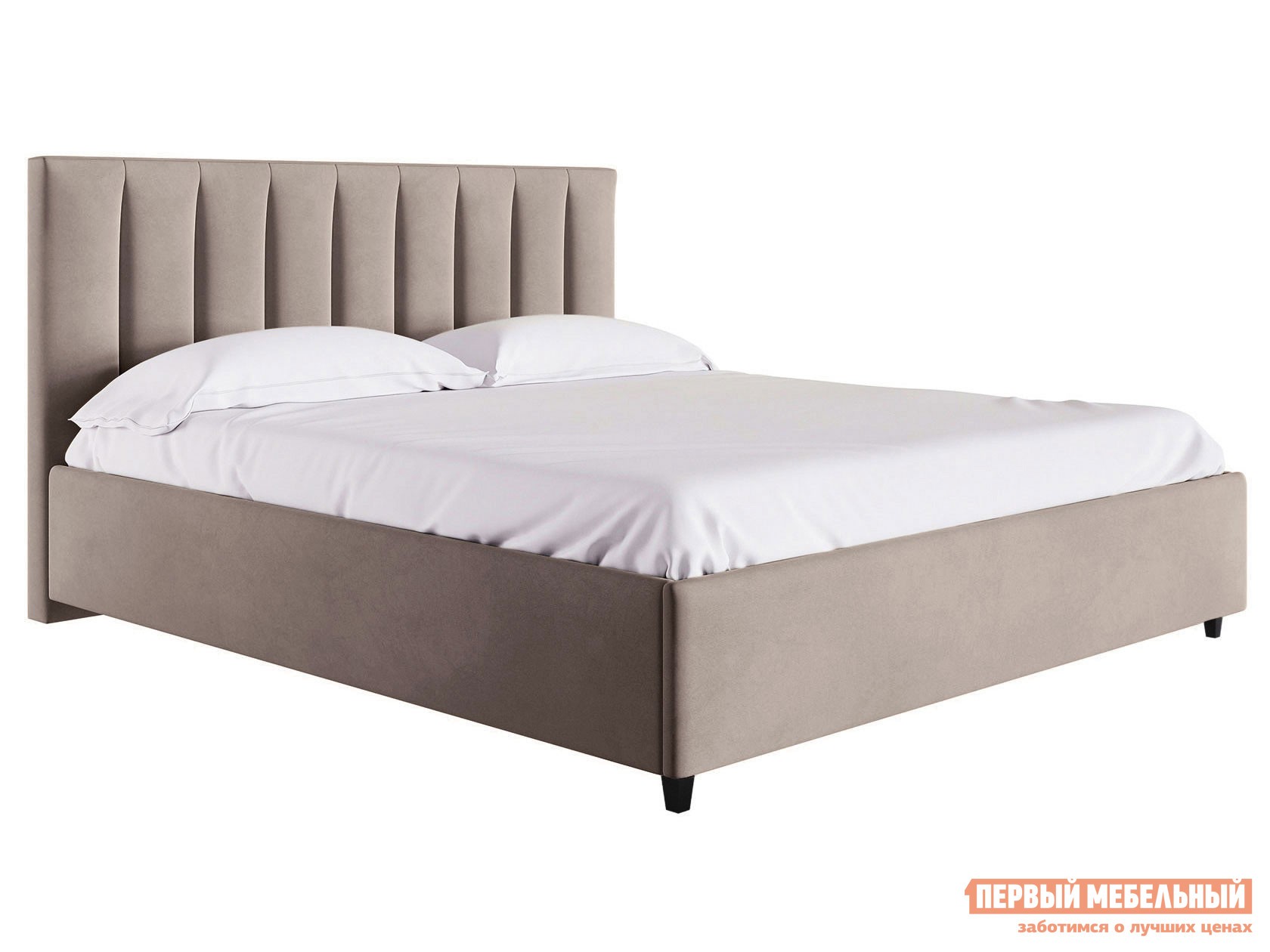 Двуспальная кровать  Ванесса ПМ Кофейный, микрошенилл, 160х200 см