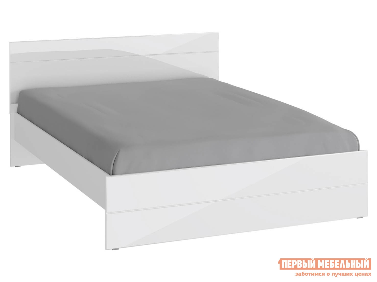 Двуспальная кровать  Глосс Белый / Белый глянец, 160х200 см
