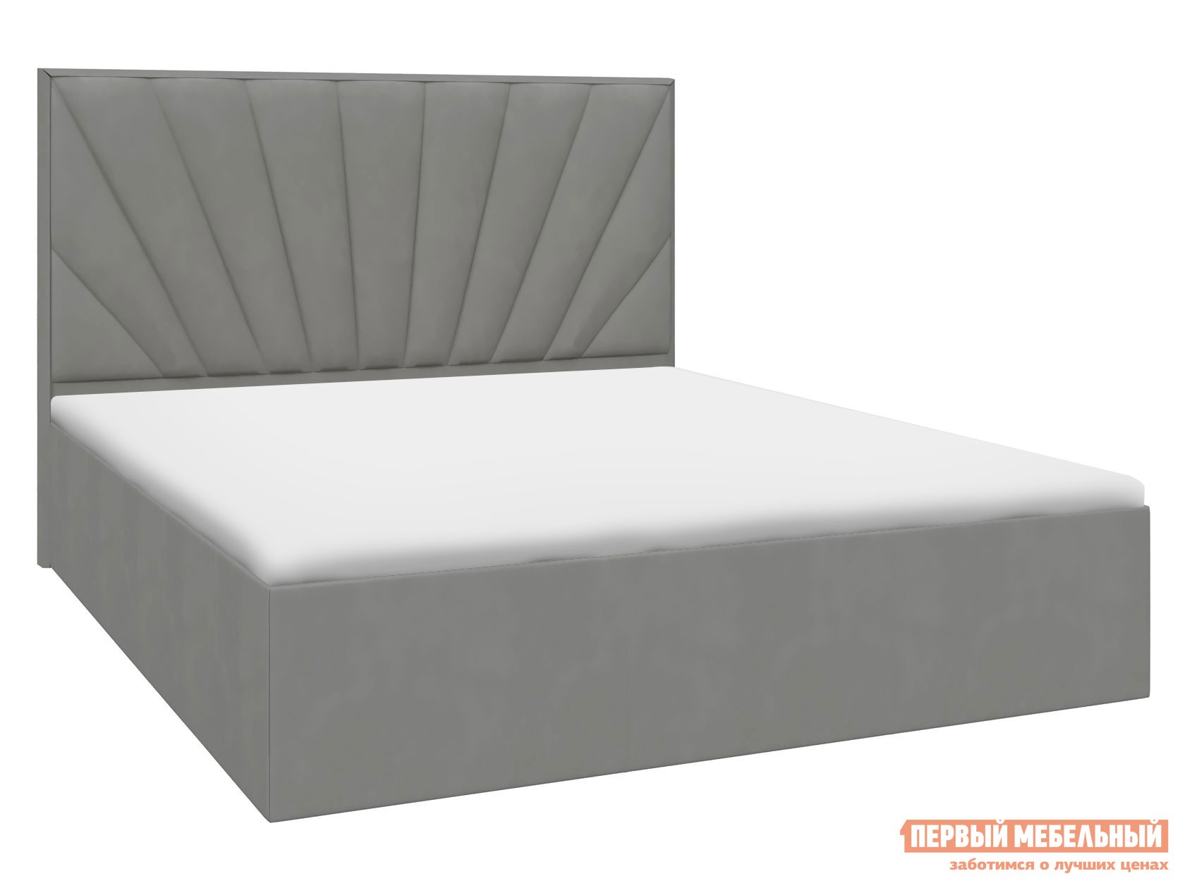 Двуспальная кровать  Лео Люкс Мокко, велюр, С подъемным механизмом