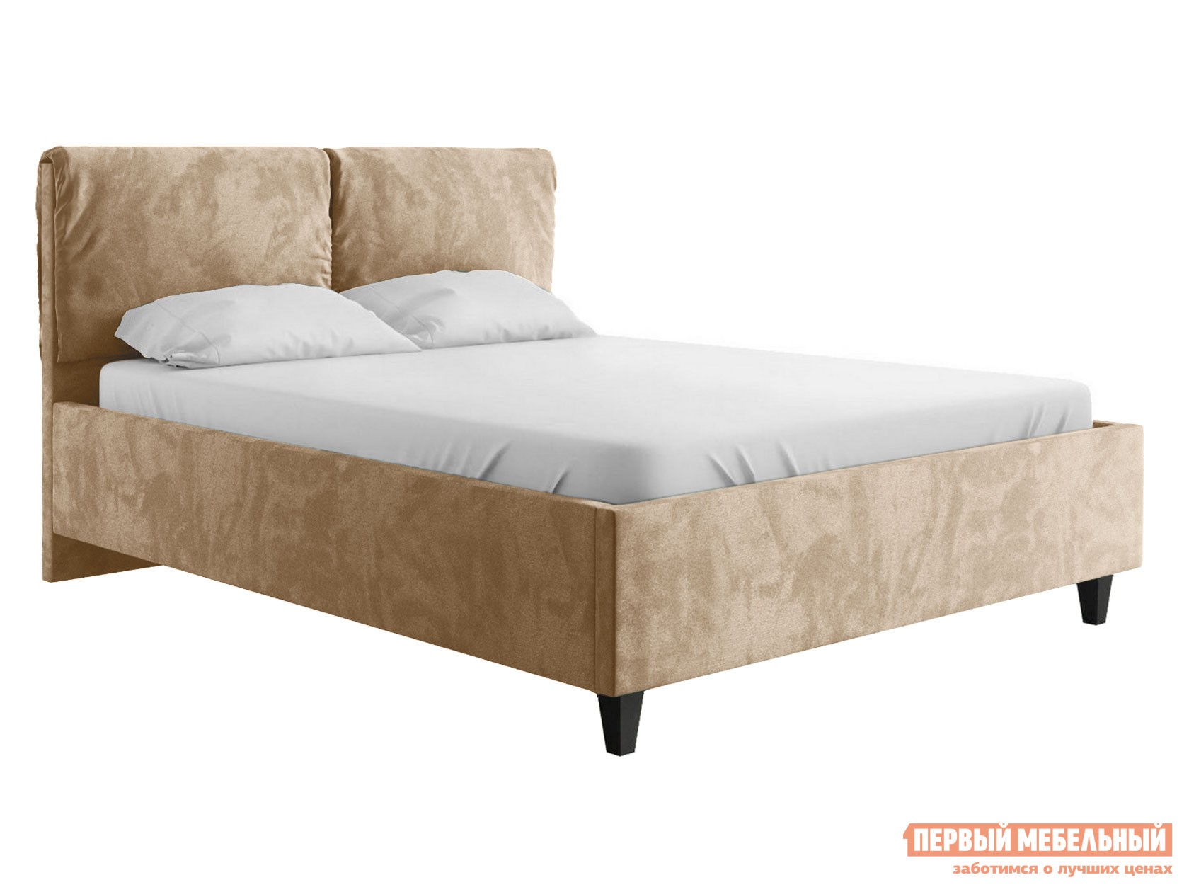 Двуспальная кровать  Лаура ПМ Бежевый, шенилл, 180х200 см