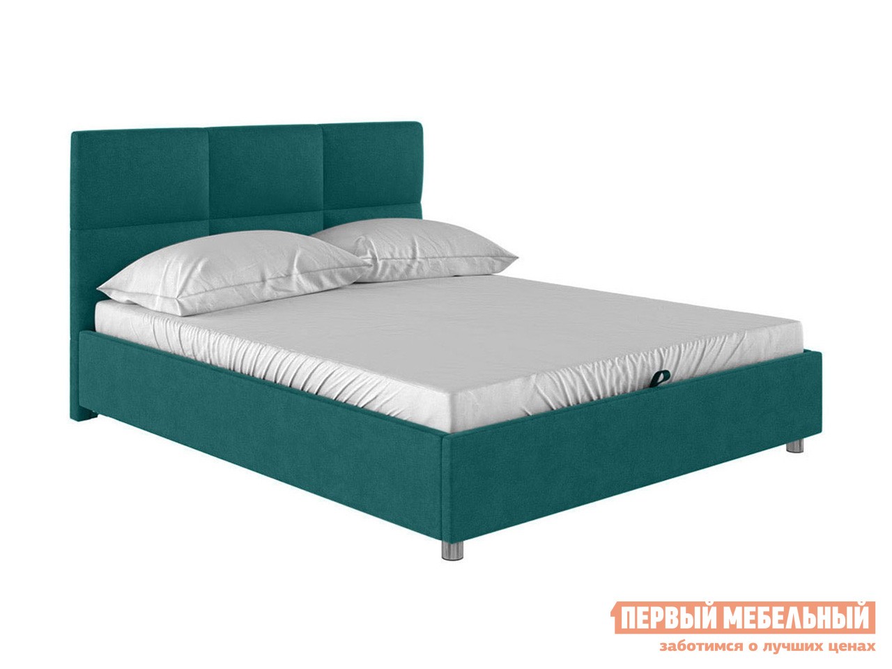 Двуспальная кровать  Прагма ПМ Изумрудный, велюр, 160х200 см
