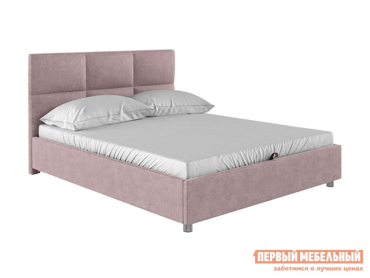 Двуспальная кровать  Прагма ПМ Розовый, велюр, 160х200 см