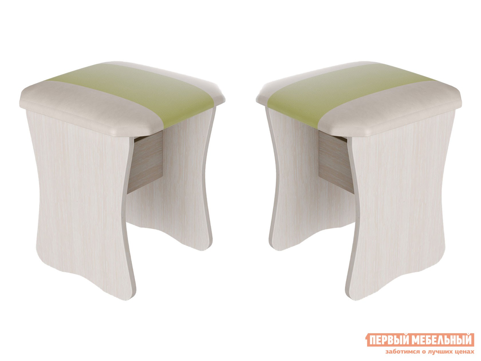 Табурет  Альянс Дуб молочный / Фисташка, бежевый, кожзам