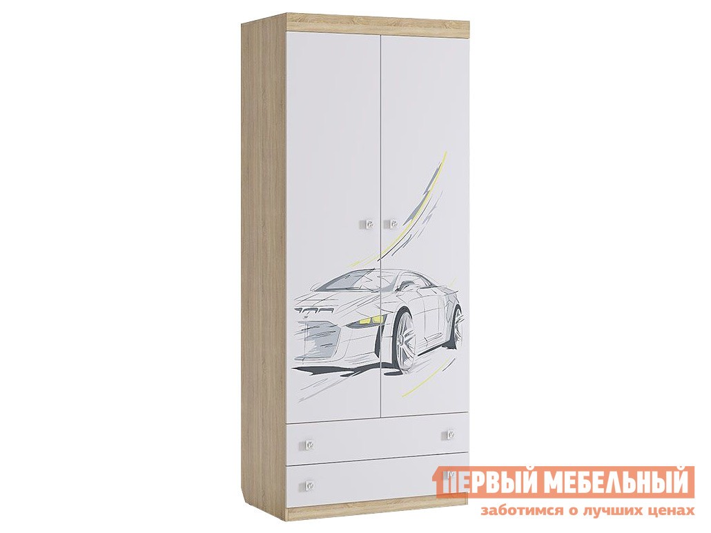Детский шкаф  Форсаж Дуб Сонома / Белый