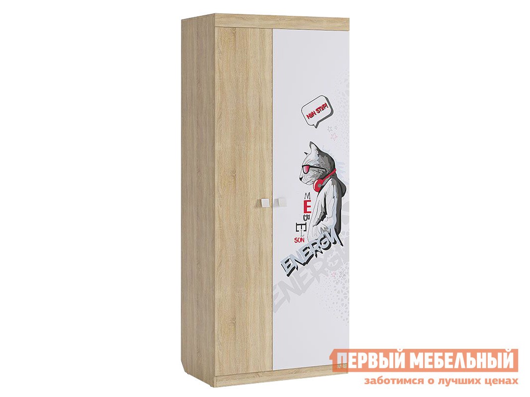 Детский шкаф  Энерджи Дуб Сонома / Белый