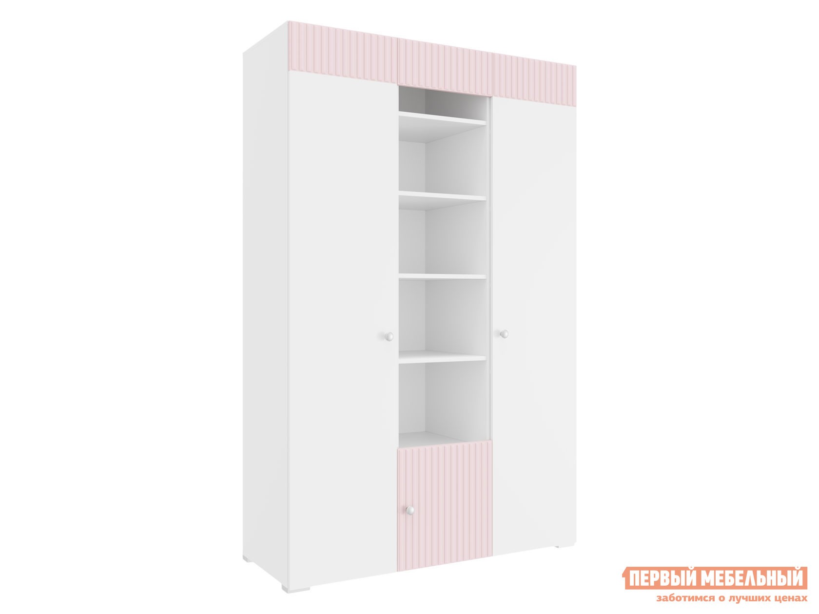 Детский шкаф  Алиса Розовый / Белый