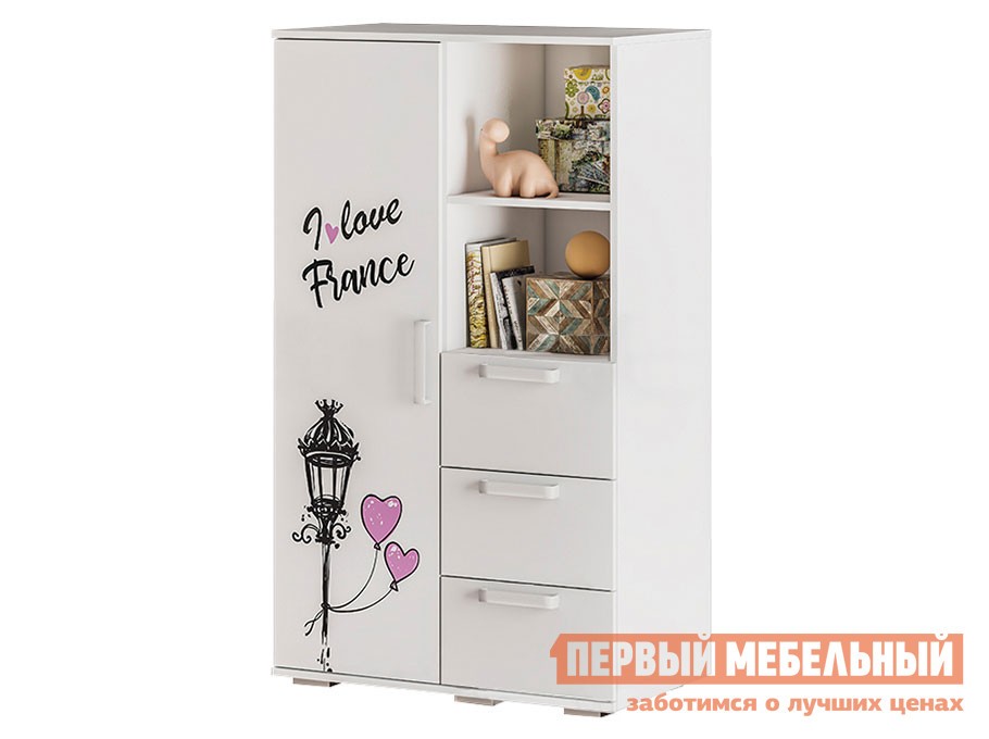 Детский шкаф  Трио Белый, бонжур