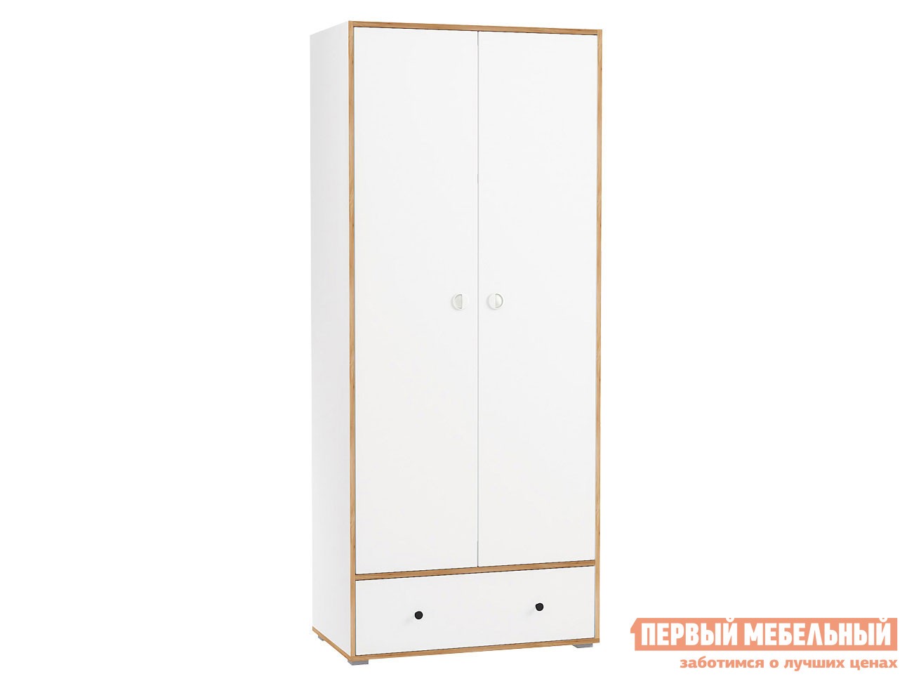 Детский шкаф  Вуди Дуб золотой / Белый