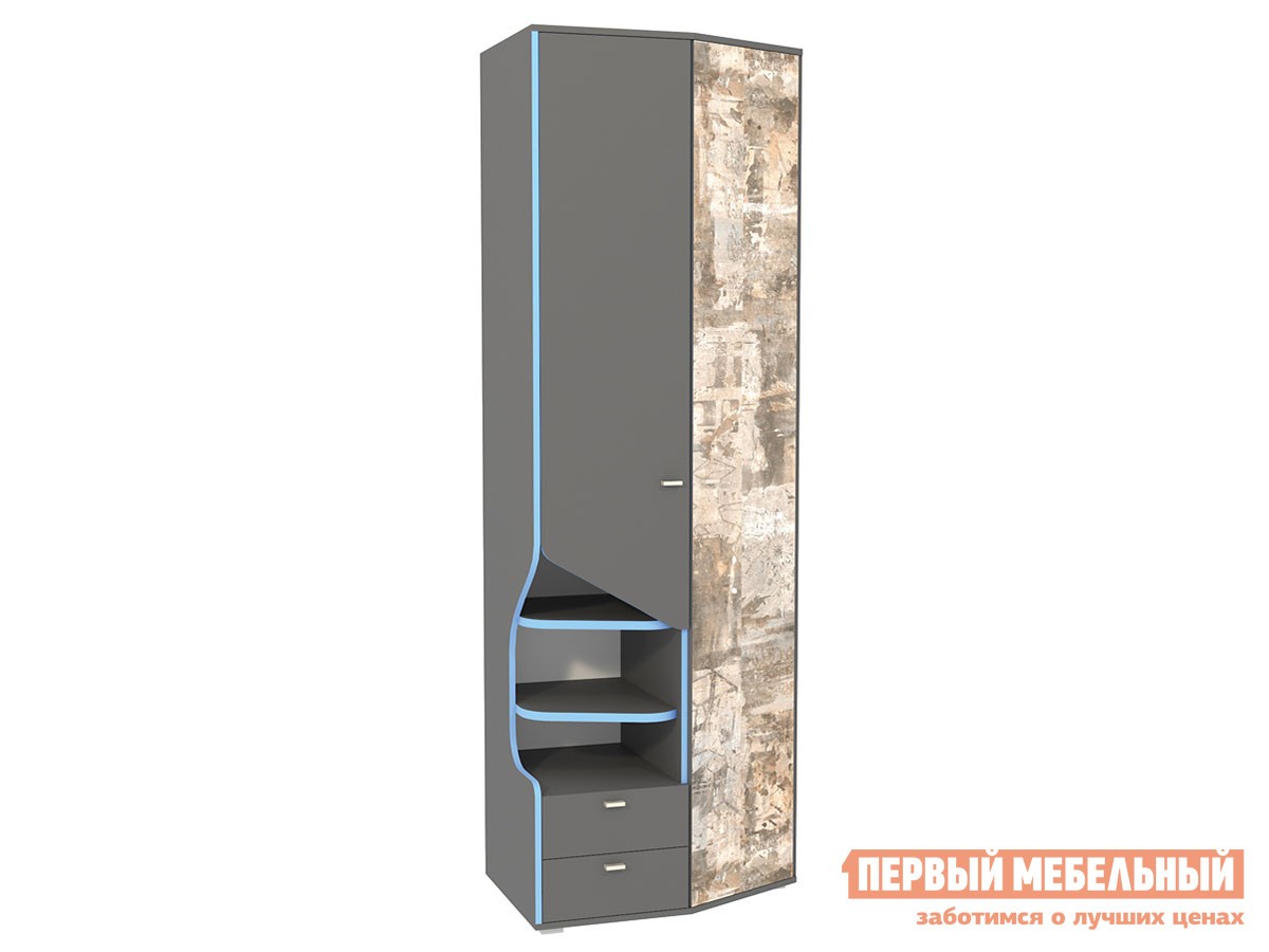 Детский шкаф  Индиго Темно-серый / Граффити
