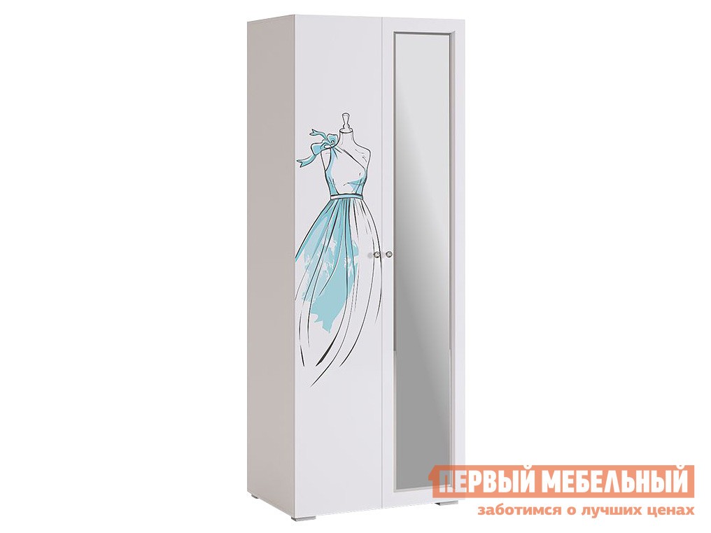 Детский шкаф  Гламур Белый / Белый глянец