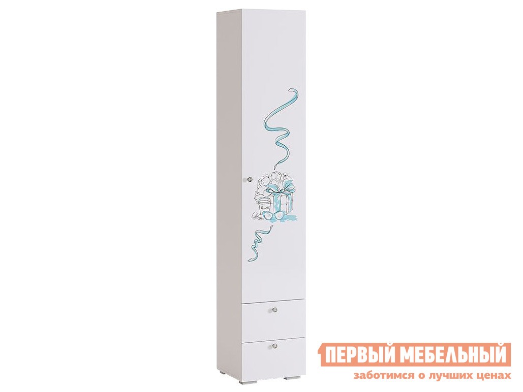 Детский шкаф  Гламур Белый / Белый глянец