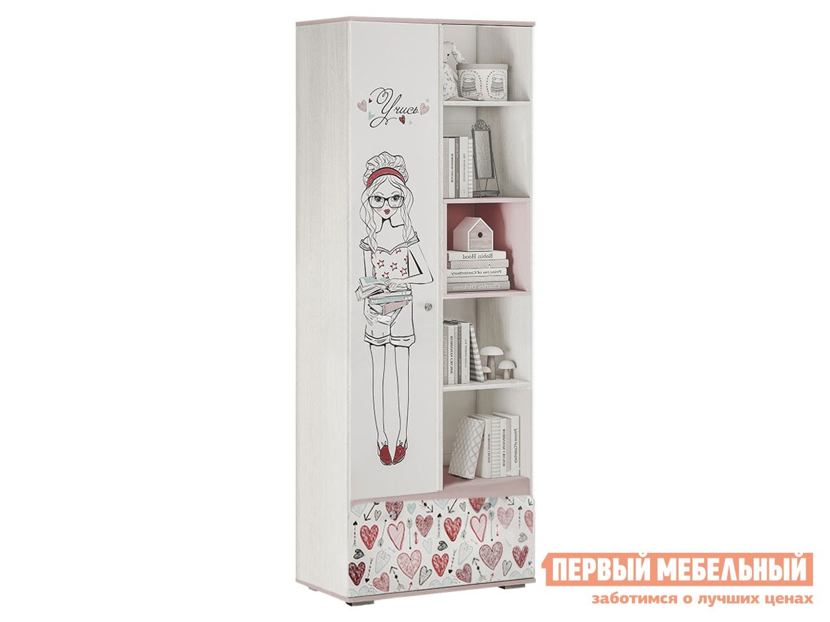 Детский шкаф  Малибу Ясень белый / айскрим / фотопечать