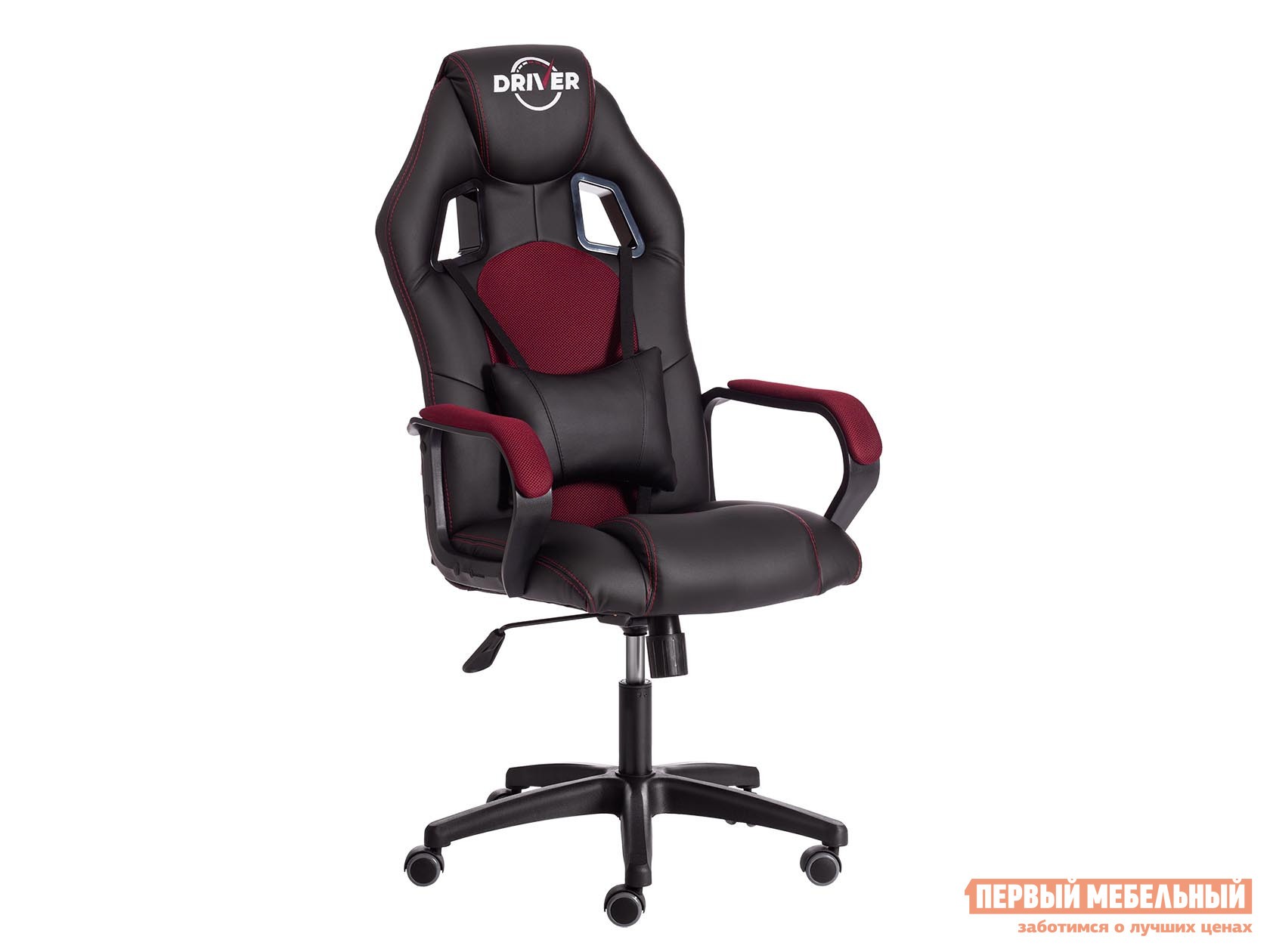 Игровое кресло  DRIVER (22) Черный, кожзам / Бордо, ткань