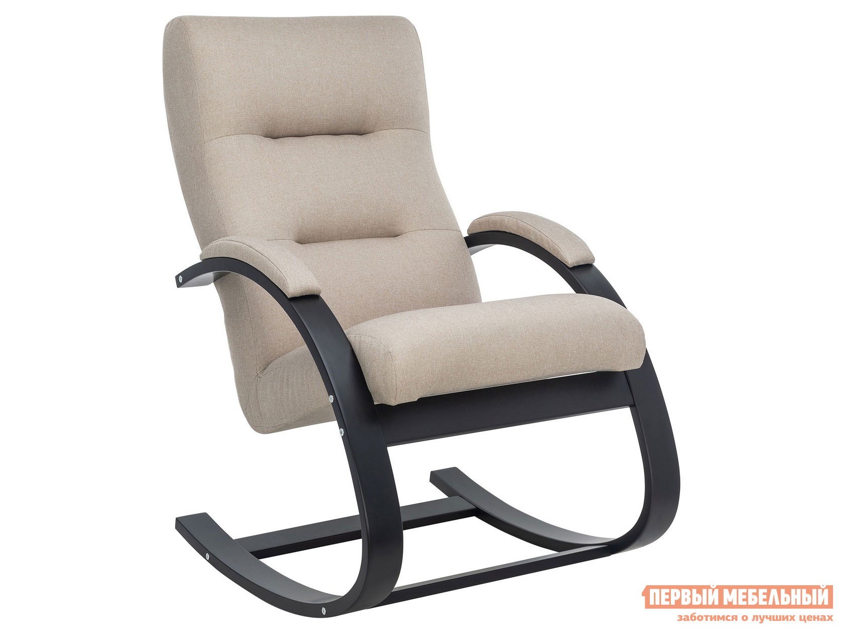Кресло-качалка  Милано Бежевый, жаккард / Венге