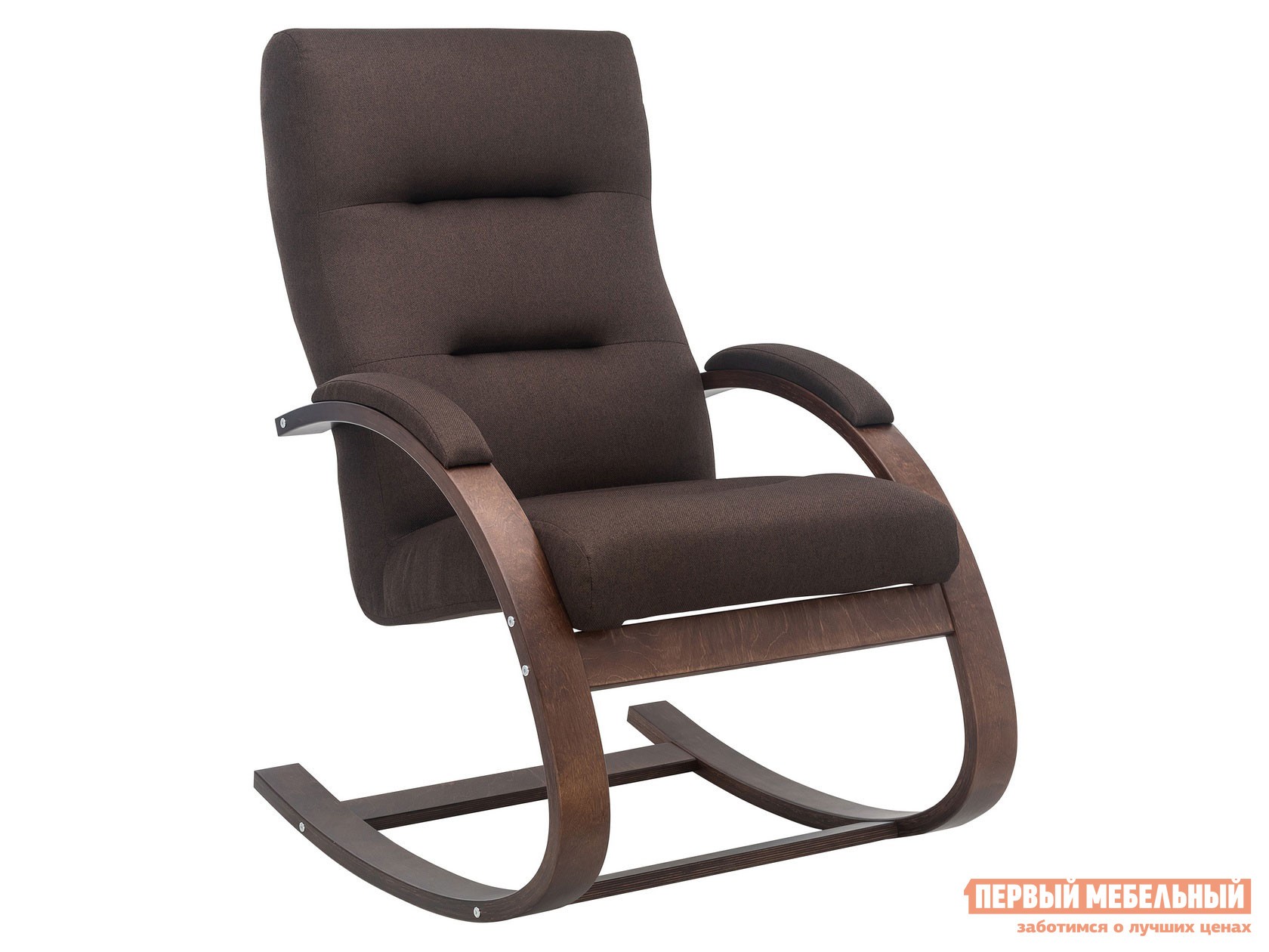 Кресло-качалка  Милано Коричневый, жаккард / Орех, текстура