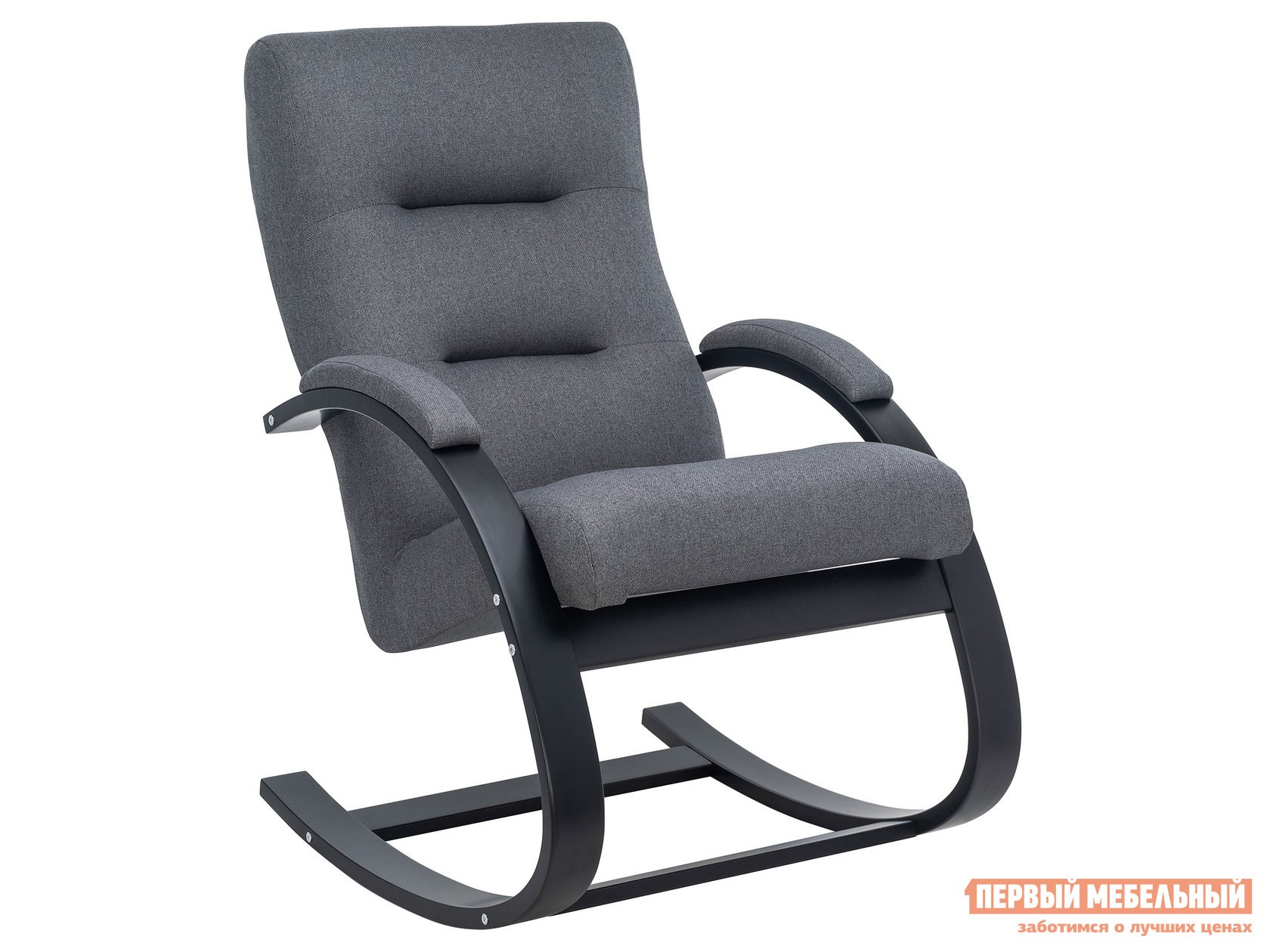 Кресло-качалка  Милано Серый, жаккард / Венге
