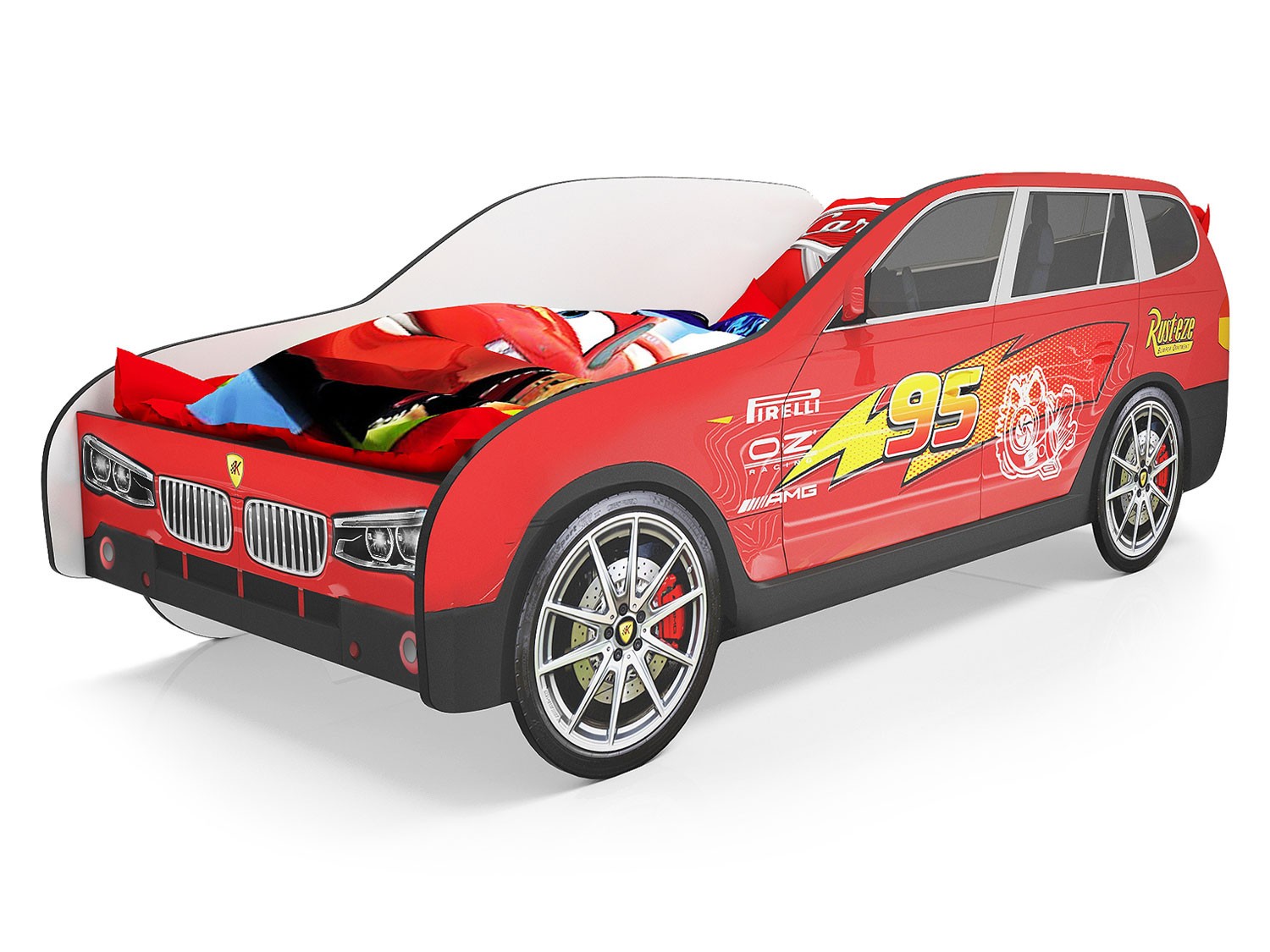 Кровать-машина  Джип Красный (БМВ Х5), Без подсветки