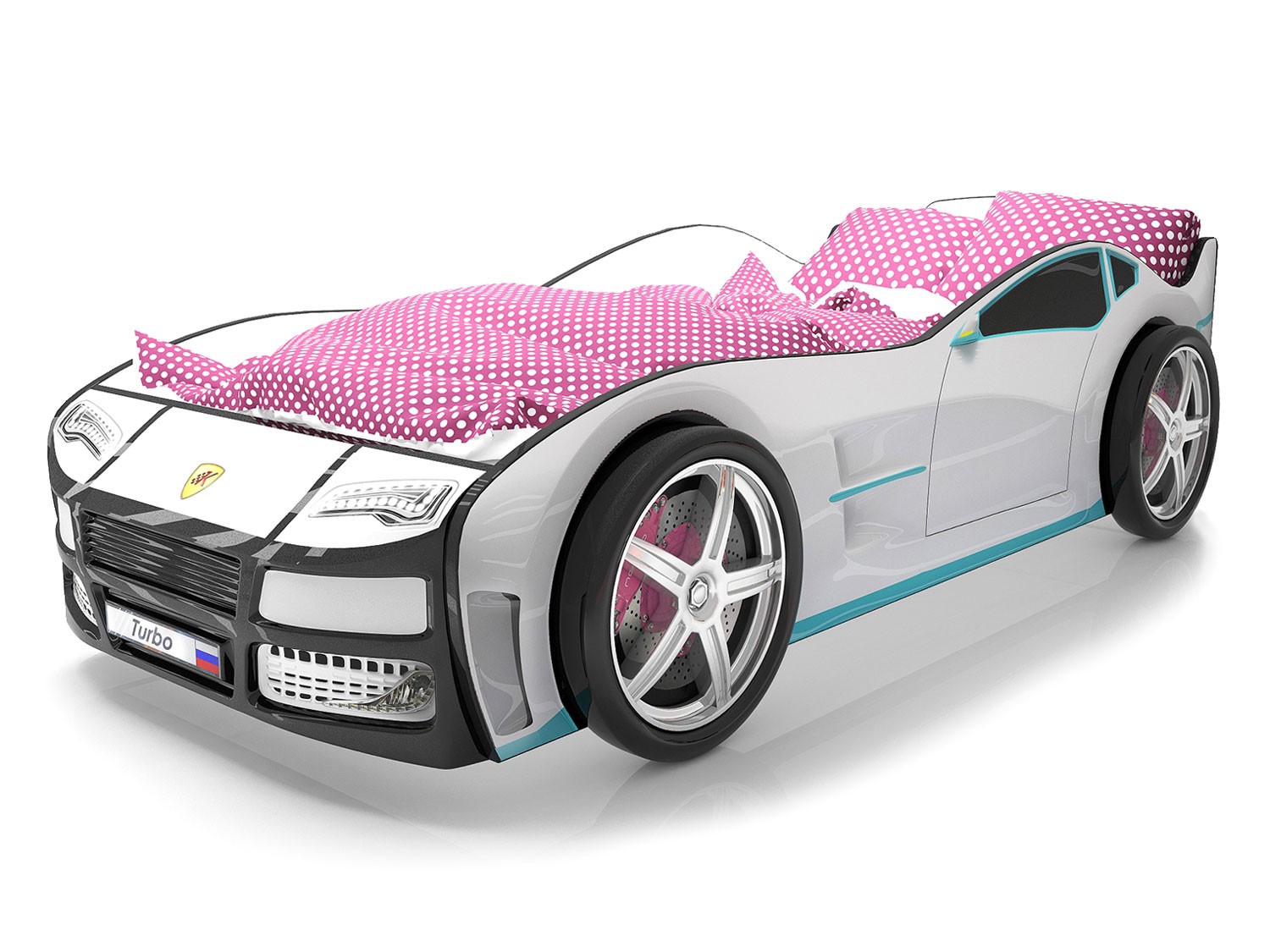 Кровать-машина  Турбо Белый (Турбо), Без подсветки