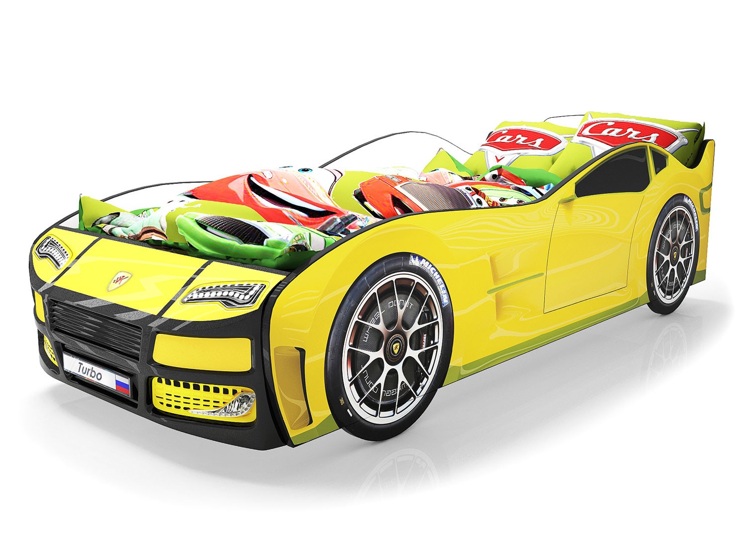 Кровать-машина  Турбо Желтый (Турбо), Без подсветки