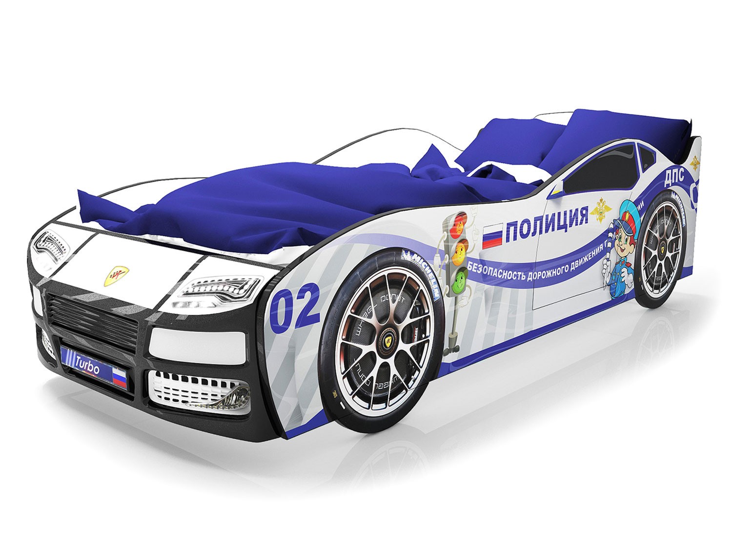 Кровать-машина  Турбо Полиция (Турбо), Без подсветки