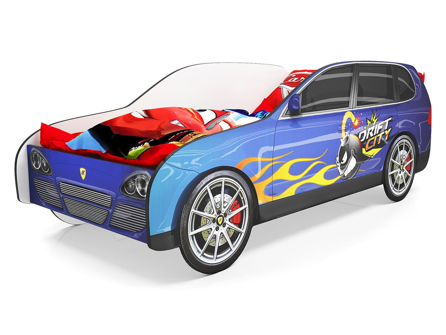 Кровать-машина  Джип Синий (Porsche Cayenne), Без подсветки