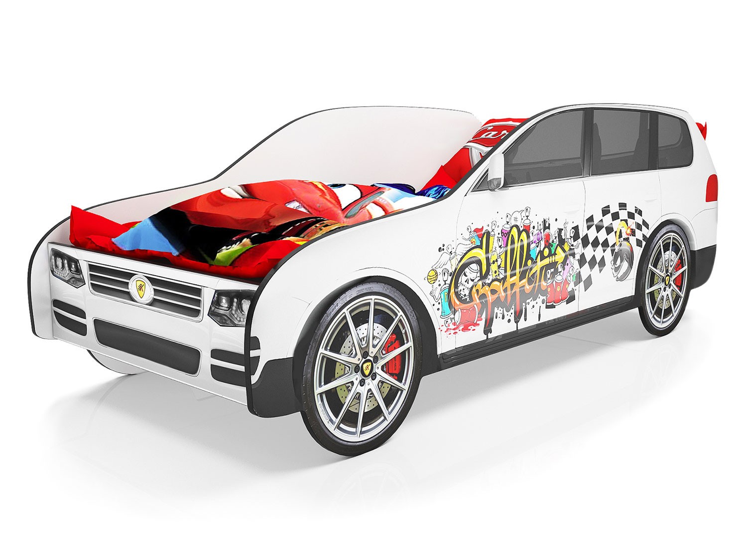 Кровать-машина  Джип Белый (VW Туарег), Без подсветки