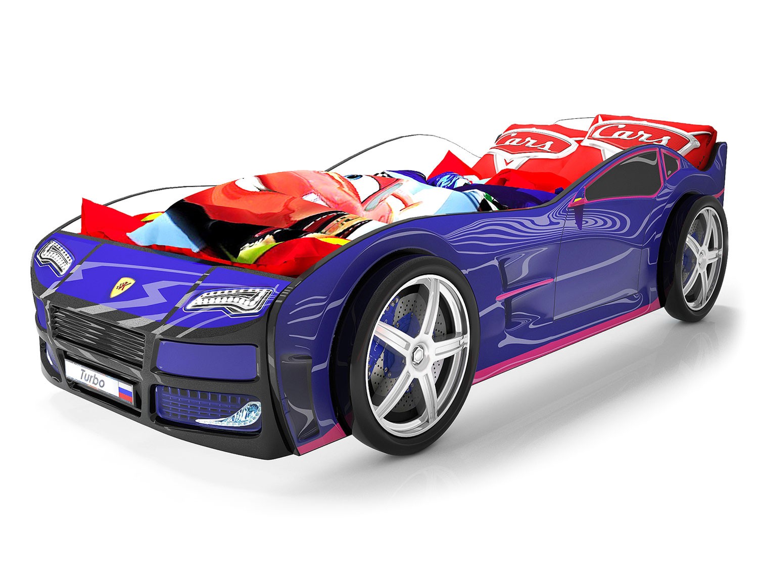 Кровать-машина  Турбо Синий (Турбо), Без подсветки