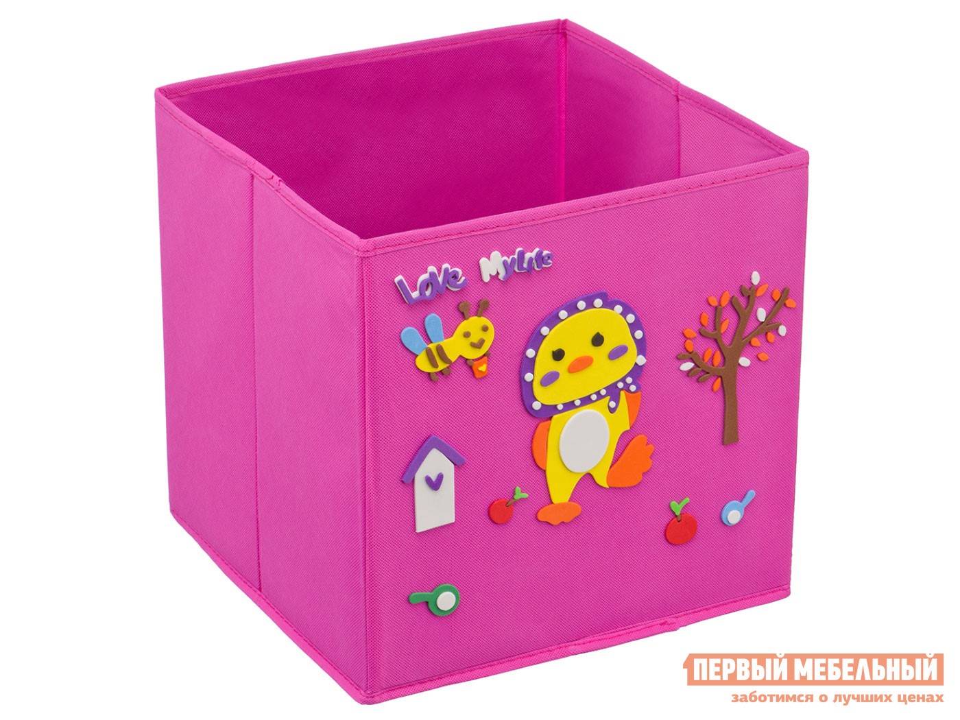 Кофр  Зверята Розовый / Рисунок Утенок, полиэстер