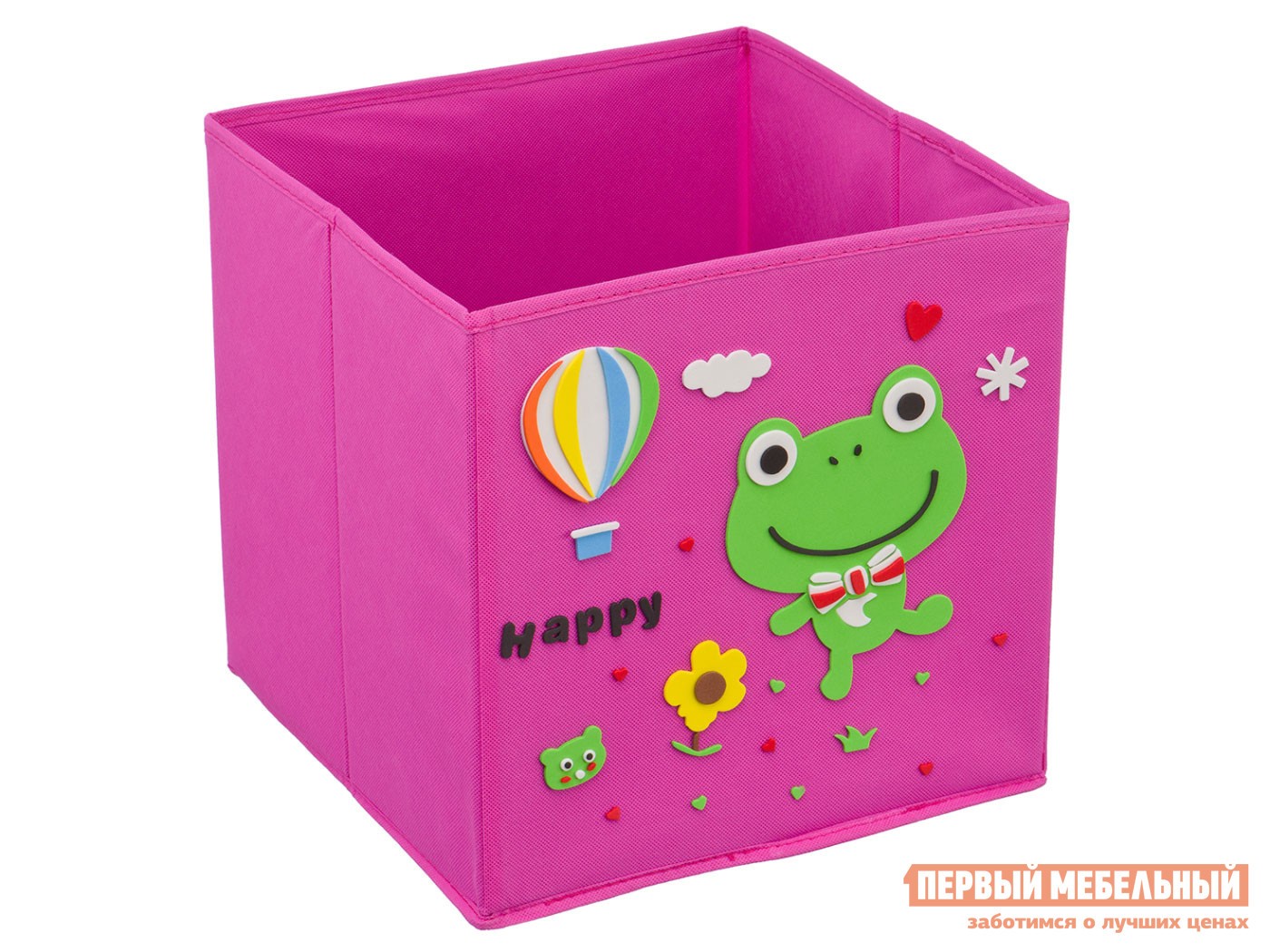 Кофр  Зверята Розовый / Рисунок Лягушка, полиэстер