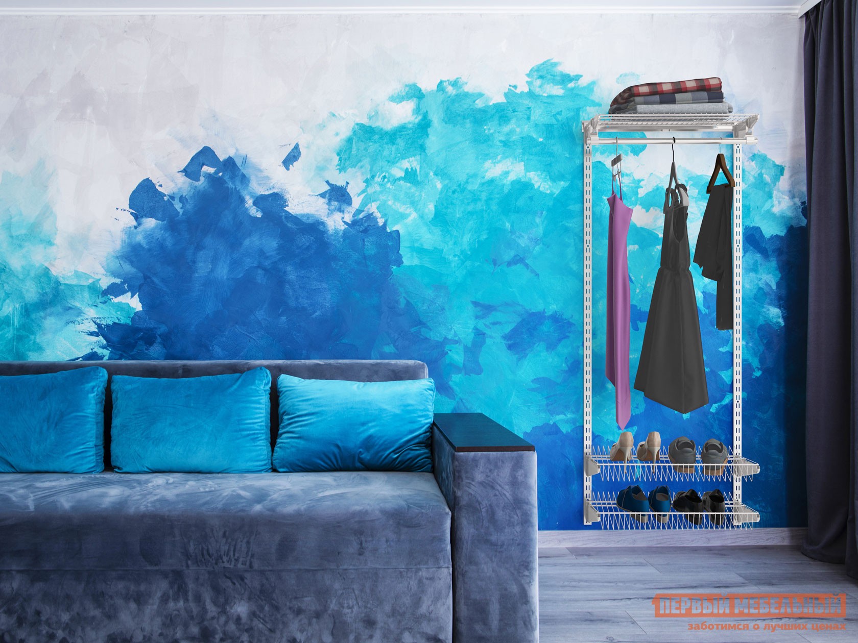 Гардеробная система  Атлант 14 Белый, металл