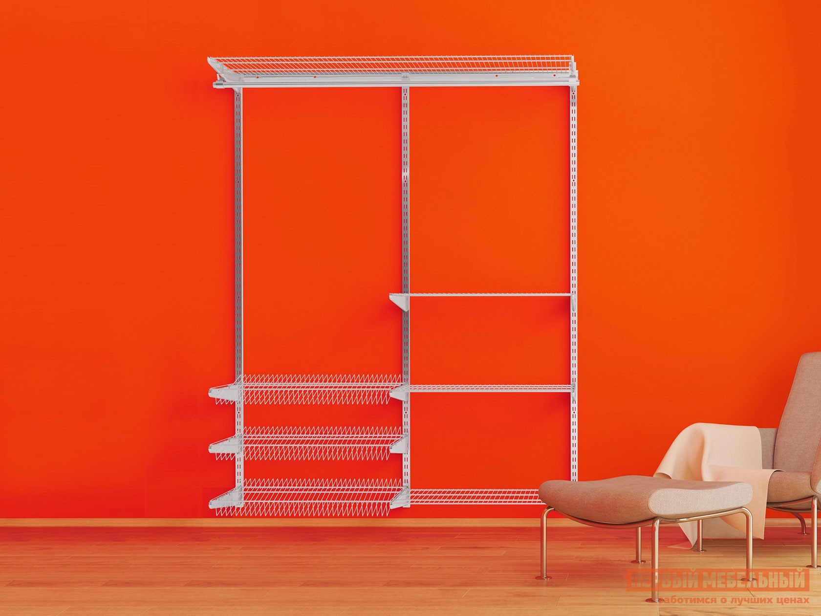 Гардеробная система  Атлант 41 Белый, металл