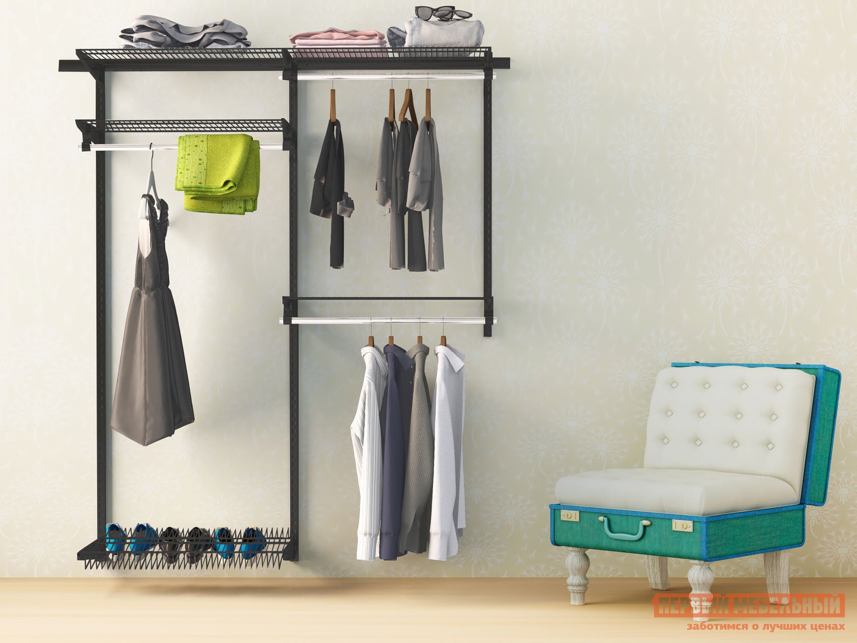 Гардеробная система  Атлант 39 Черный, металл