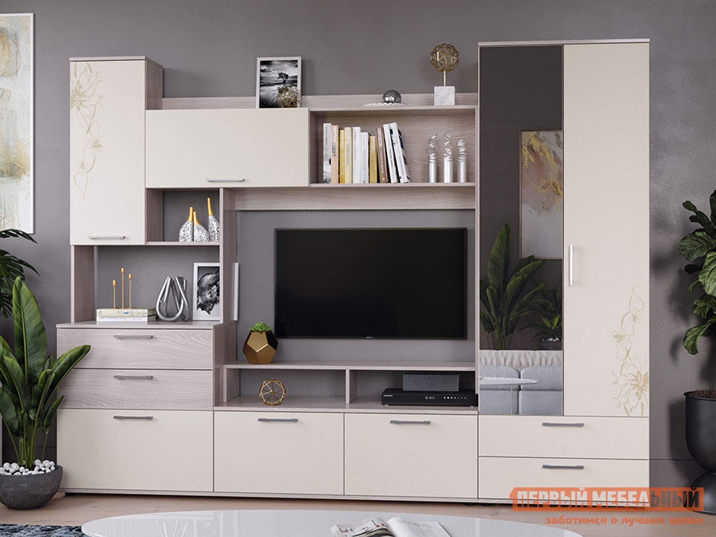 Гостиная  Марта Ясень Шимо / Сатин матовый с рисунком