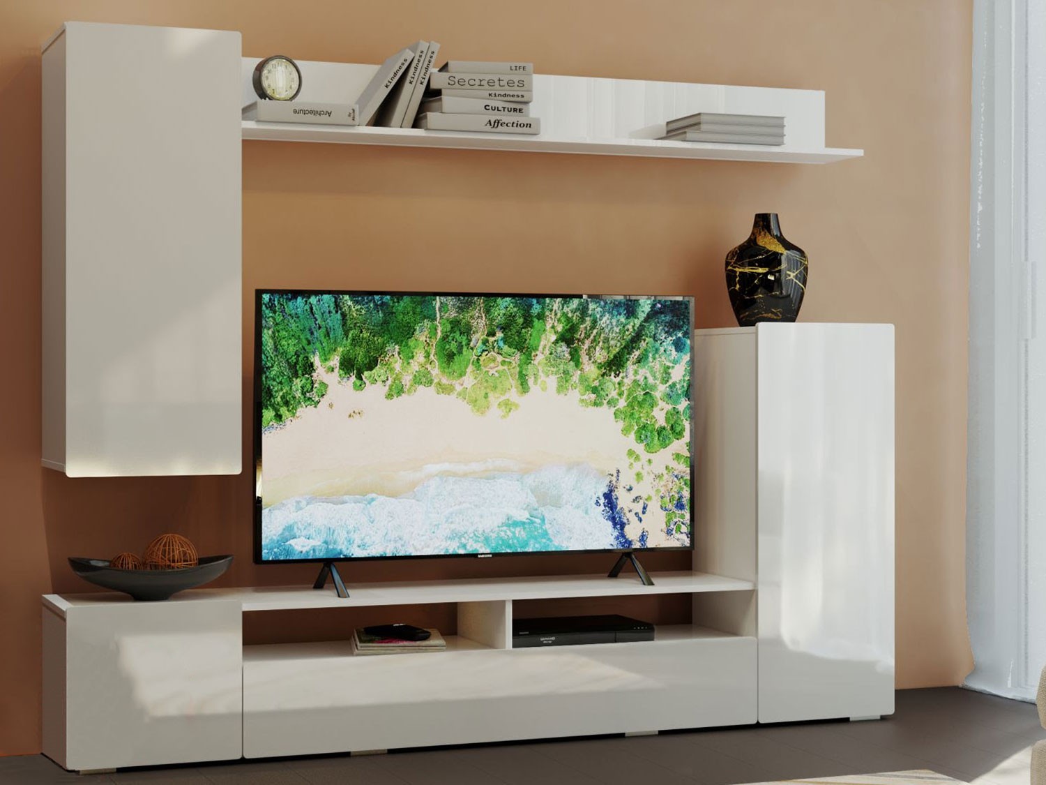 Гостиная  Диаманд Белый / Белый глянец