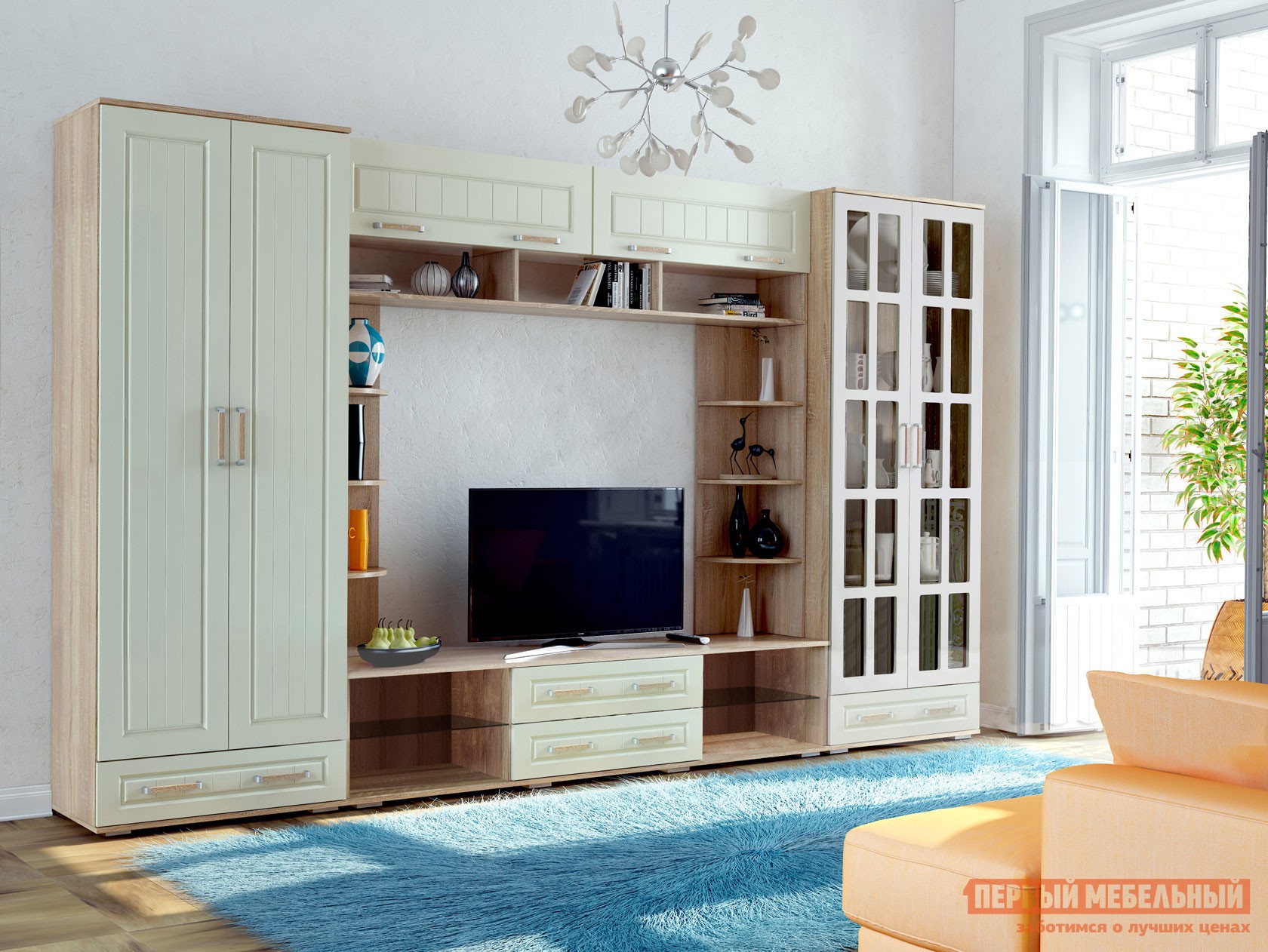 Гостиная  Маркиза Дуб Сонома / Крем Сатин