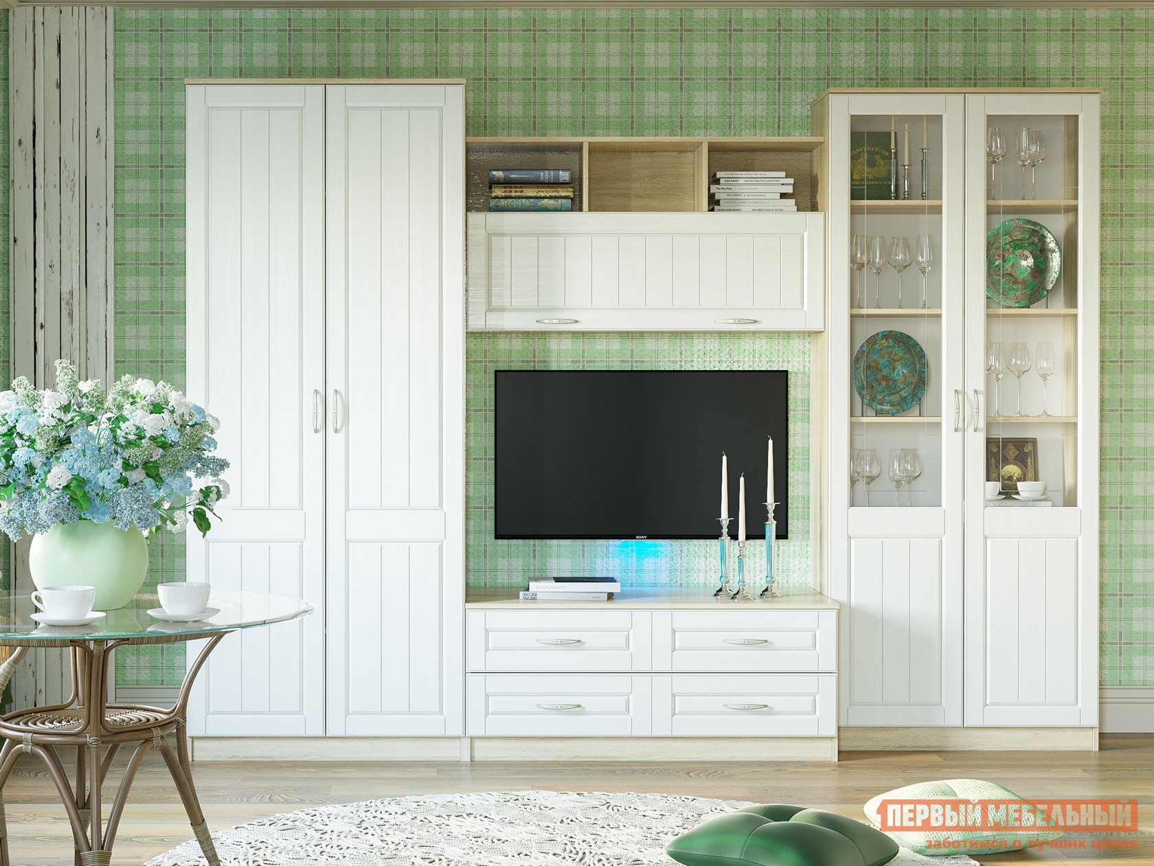 Гостиная  Оливия Лайт Дуб Сонома / Белое дерево