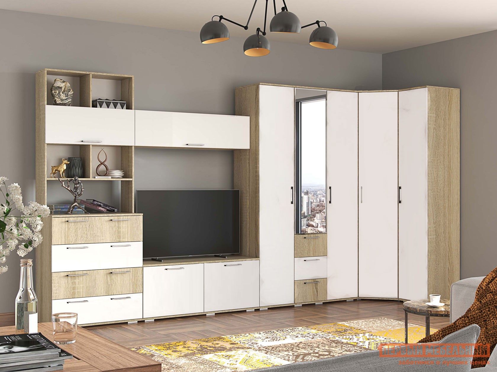 Гостиная  Белладжио Дуб Сонома / Белый, Стандарт