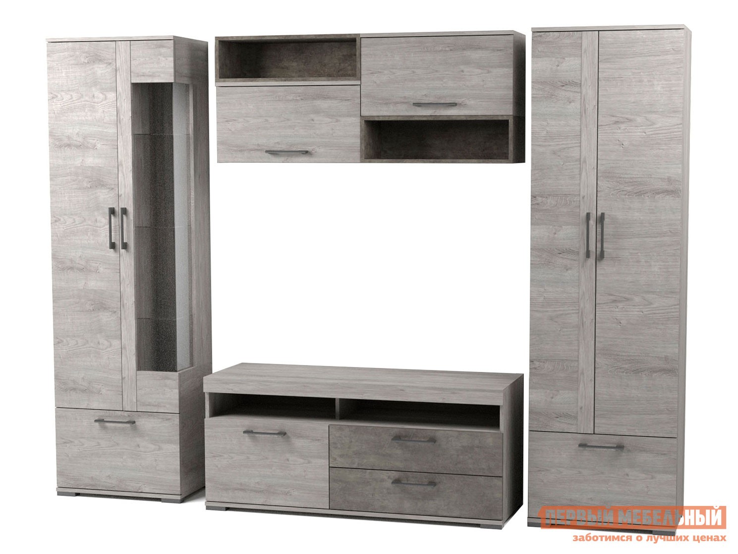 Гостиная  Денвер Риббек серый / Камень темный