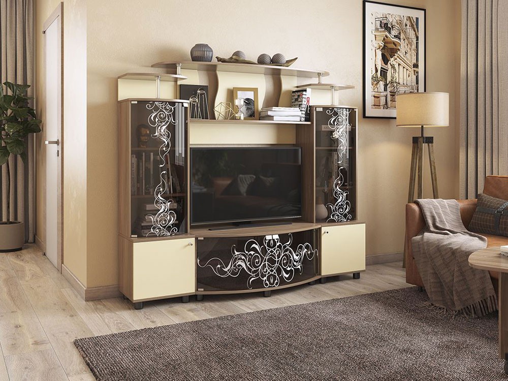 Гостиная  Зефир Люкс Ясень Шимо темный / Крем