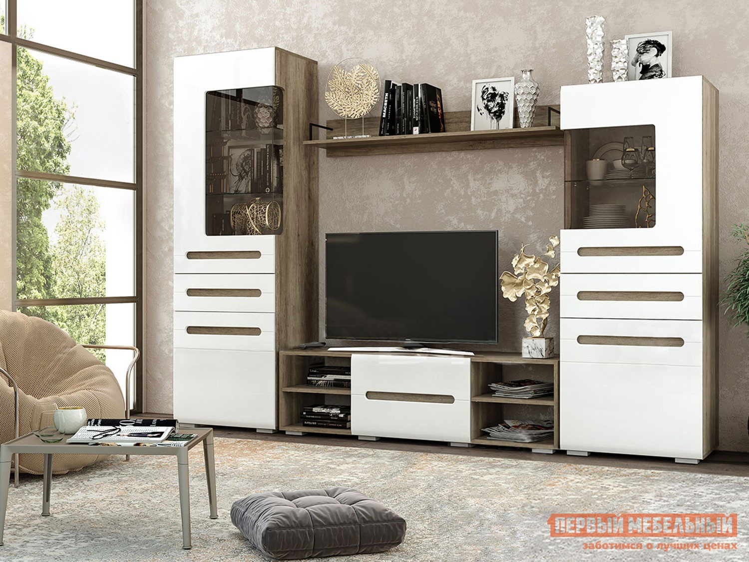 Гостиная  Наоми Дуб каньон / Белый глянец