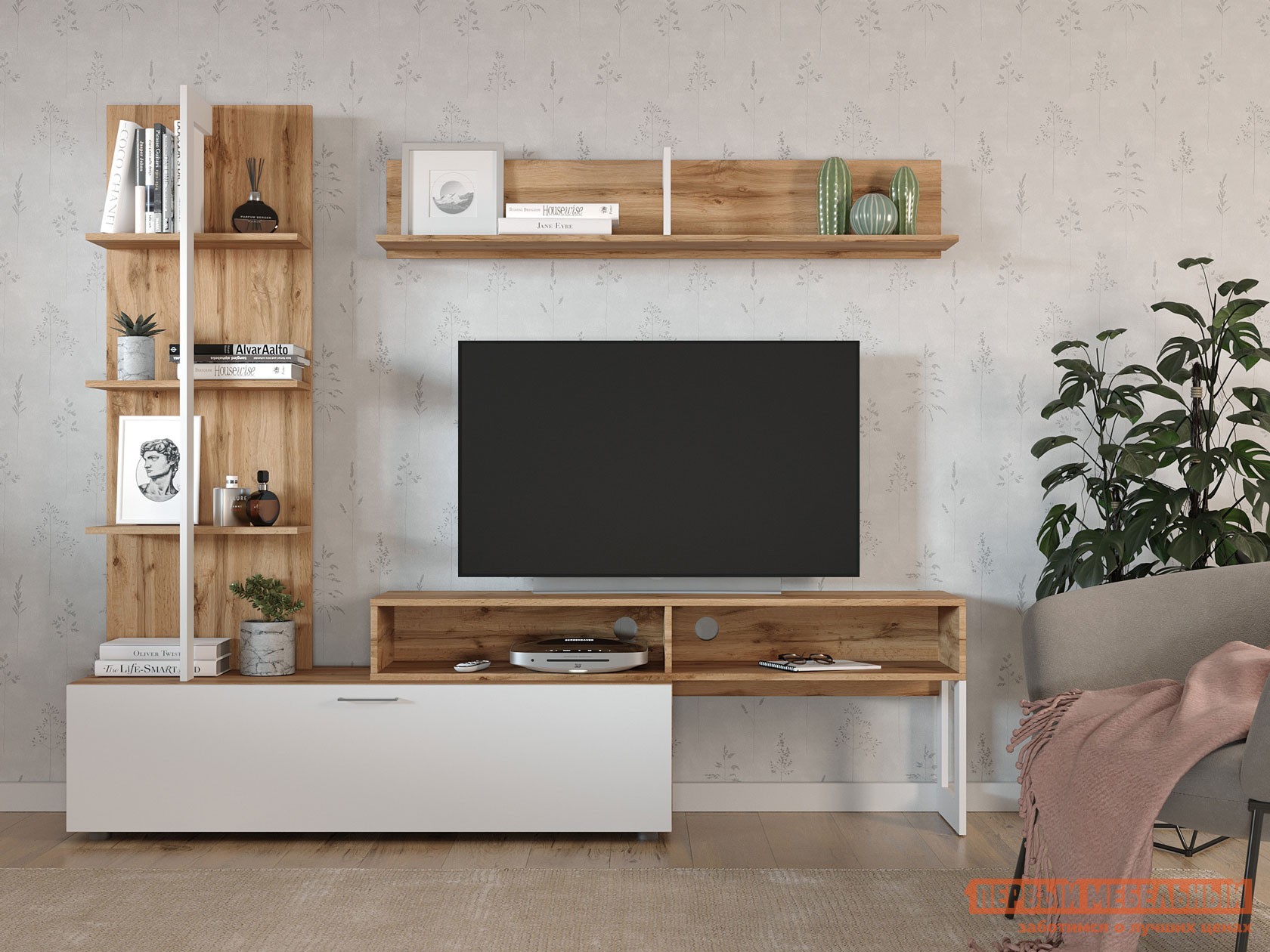 Гостиная  Джуно Дуб Вотан / Белый