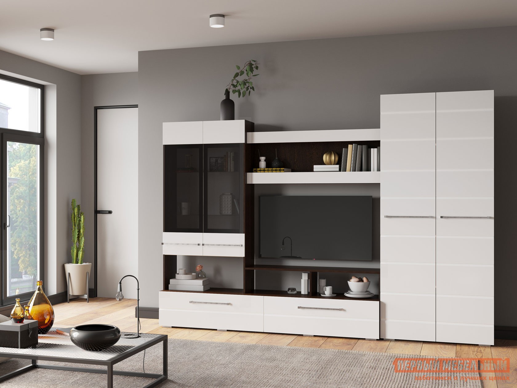 Гостиная  Милан Венге / Белый глянец