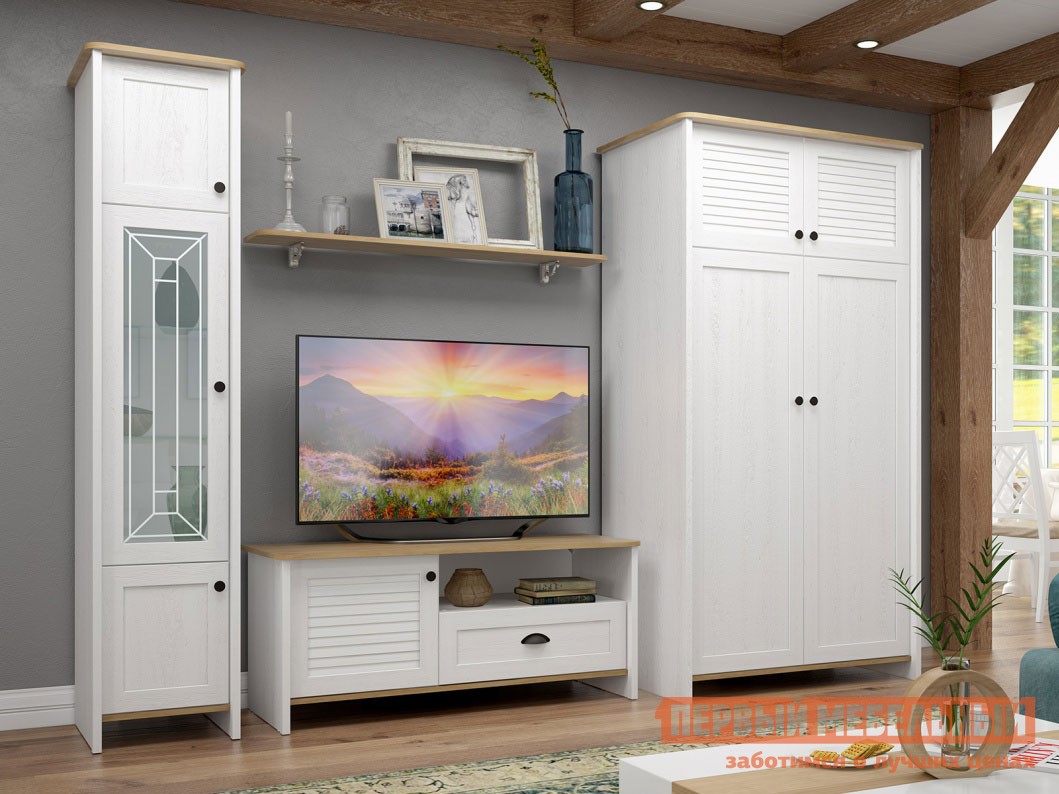 Гостиная  Тифани Дуб небраска / Белая сосна 1