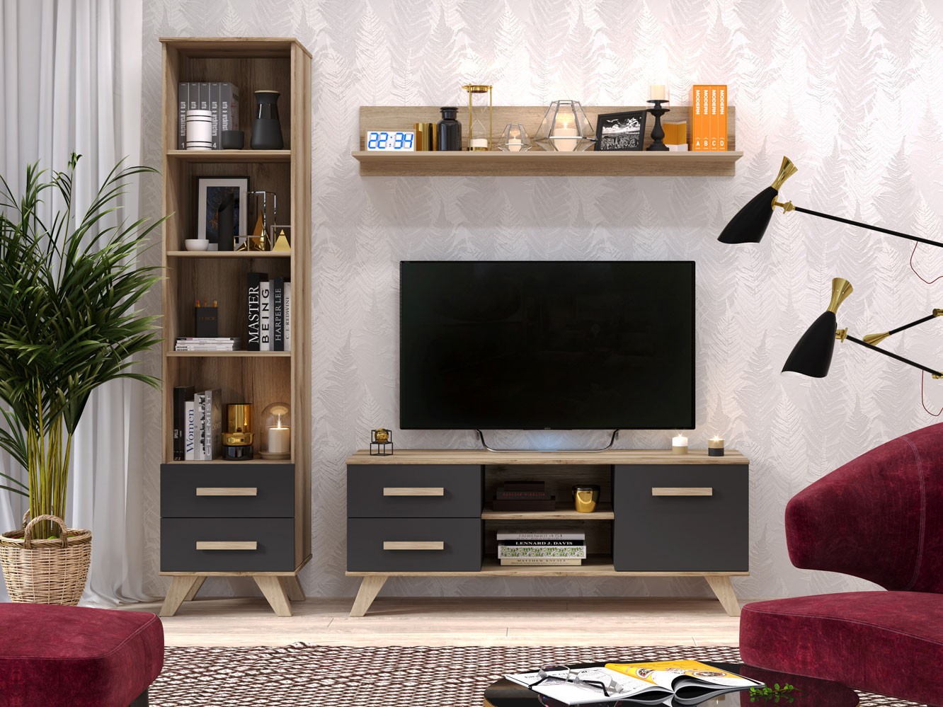 Гостиная  Вега Скандинавия Дуб Каньон / Силк флай