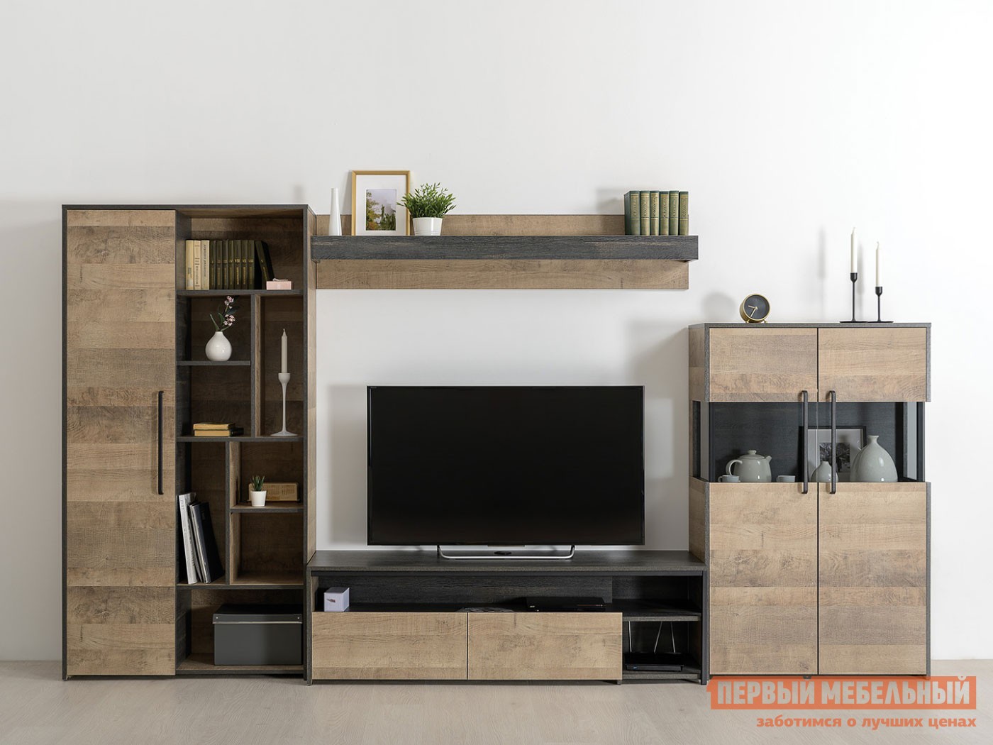 Гостиная  Трувор Дуб Гранж песочный / Интра / Черный